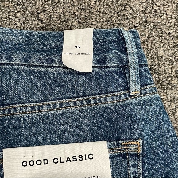 Good‎ American Good Classic Raw Hem High Rise Slim Comfort Stretch Denim Size 15 - Picture 9 of 12